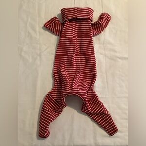 Striped Red Dog One Piece